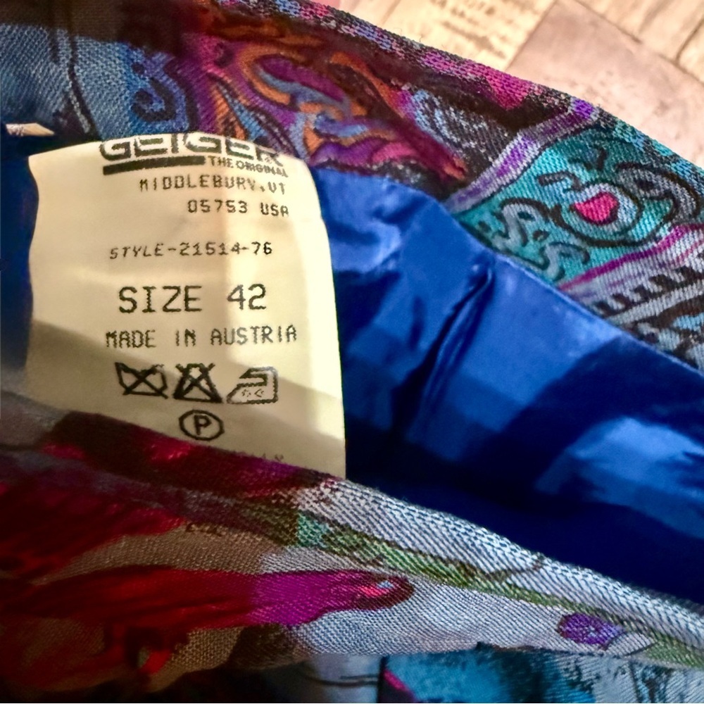 Vintage Geiger Skirt, Ornate Landscape Animal Print, 100% Pure Wool, Tyrolean - Picture 6 of 8